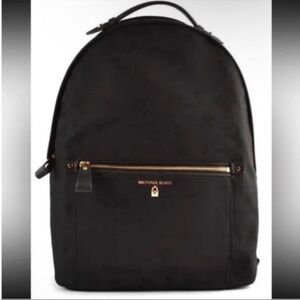 MICHAEL Michael Kors Black Backpack with Gold Accents